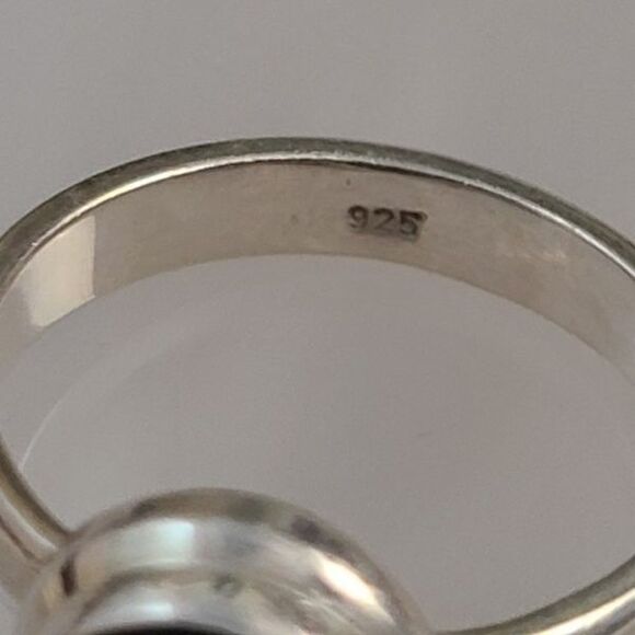 Rutilated Quartz Ring Size 7 | Sterling Silver Teardrop Gemstone Statement - Picture 6 of 8